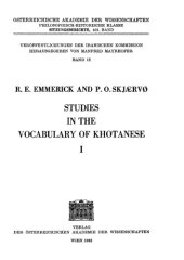 book Studies in the Vocabulary of Khotanese