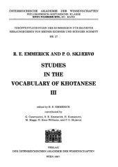 book Studies in the Vocabulary of Khotanese