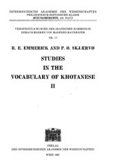 book Studies in the Vocabulary of Khotanese