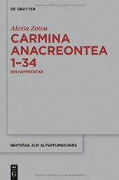 book Carmina Anacreontea 1-34: Ein Kommentar