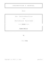 book Instructor's Manual for Introduction to Database Systems