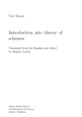 book Introduction to the theory of schemes