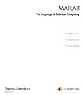 book MATLAB The Language of Technical Computing: External Interfaces Version 7