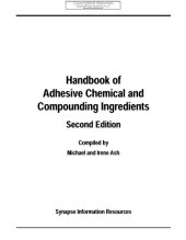 book Handbook of adhesive chemical and compounding ingredients