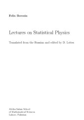 book Lectures on statistical physics