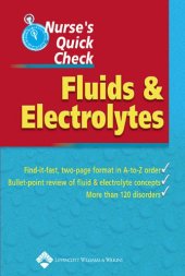 book Nurse’s Quick Check: Fluids and Electrolytes