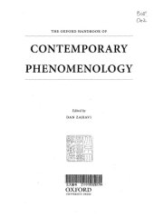 book The Oxford Handbook of Contemporary Phenomenology