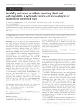 book Mortality outcomes in patients receiving direct oral anticoagulants: a systematic review and meta-analysis of randomized controlled trials.