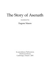 book The story of Asenath, translated by Eugene Mason