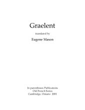 book Graelent, translated by Eugene Mason