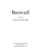 book Beowulf, translated by Clarence Griffin Child