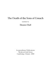 book The death of the sons of Usnach, translated by Eleanor Hull