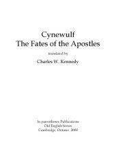 book The Fates of the Apostles, translated by Charles W. Kennedy