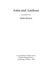 book Amis and Amiloun, translated by Edith RIckert