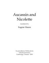 book Aucassin and Nicolette, translated by Eugene Mason