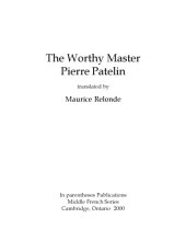 book The worthy master Pierre Patelin, translated by Maurice Relonde