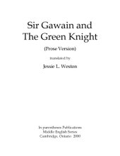 book Sir Gawain and the Green Knight (prose version), translated by Jessie L. Weston