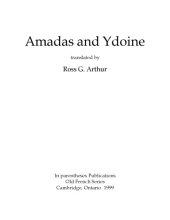 book Amadas and Ydoine, translated by Ross G. Arthur