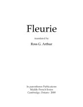 book Fleurie, translated by Ross G. Arthur