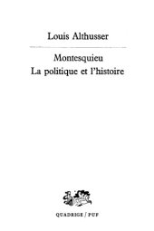 book Montesquieu, la politique et l’histoire