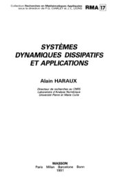 book Systèmes dynamiques dissipatifs et applications