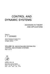 book Decentralized/Distributed Control and Dynamic Systems, Part 3 of 3