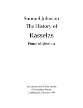 book The history of Rasselas prince of Abissinia