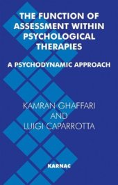 book The Function of Assessment within Psychological Therapies: A Psychodynamic View