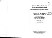 book Number Theory. Proceedings of the 1985 Montreal Conference held June 17-29, 1985