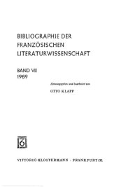 book Bibliographie der französischen Literaturwissenschaft = Bibliographie d’histoire littéraire française