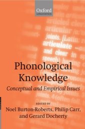 book Phonological Knowledge: Conceptual and Empirical Issues