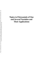 book Topics in Polynomials of One and Several Variables and Their Applications: Volume Dedicated to the Memory of P. L. Chebyshev (1821-1894)