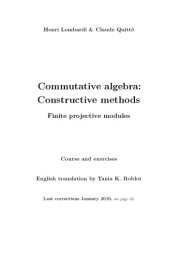 book Commutative algebra: Constructive methods: Finite projective modules