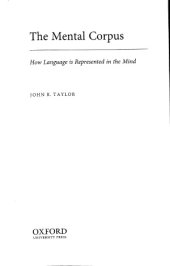 book The Mental Corpus  How Language is Represented in the Mind