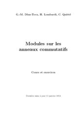 book Modules sur les anneaux commutatifs: Cours et exercices