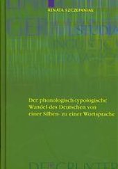 book Der phonologisch-typologische Wandel des Deutschen von einer Silben- zu einer Wortsprache