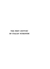 book The First Century of Italian Humanism