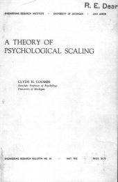 book A theory of psychological scaling