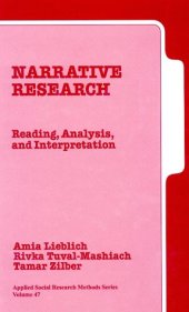 book Narrative Research: Reading, Analysis, and Interpretation