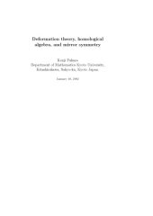 book Deformation theory, homological algebra, and mirror symmetry