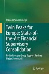 book Twin Peaks for Europe: State-of-the-Art Financial Supervisory Consolidation: Rethinking the Group Support Regime Under Solvency II