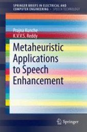 book Metaheuristic Applications to Speech Enhancement