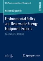 book Environmental Policy and Renewable Energy Equipment Exports: An Empirical Analysis