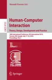 book Human-Computer Interaction. Theory, Design, Development and Practice : 18th International Conference, HCI International 2016, Toronto, ON, Canada, July 17-22, 2016. Proceedings, Part I