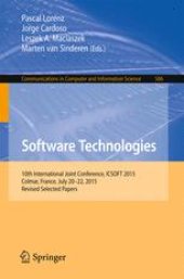 book Software Technologies: 10th International Joint Conference, ICSOFT 2015, Colmar, France, July 20-22, 2015, Revised Selected Papers