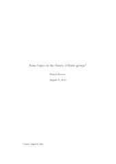 book Some topics in the theory of finite groups