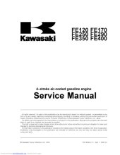 book Kawasaki FE120 FE170  FE250 FE290 FE350 FE400 4–stroke air-cooled gasoline engine Service Manual