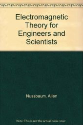 book Electromagnetic Theory for Engineers and Scientists