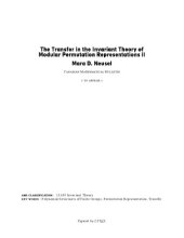 book The Transfer in the Invariant Theory of Modular Permutation Representations II