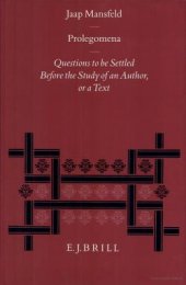 book Prolegomena: Questions to Be Settled Before the Study of an Author, or a Text